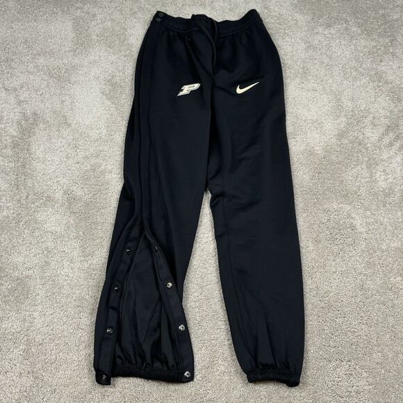 Nike Purdue University Boilermakers Track Pants Mens Medium Black Snap Joggers - Picture 3 of 7